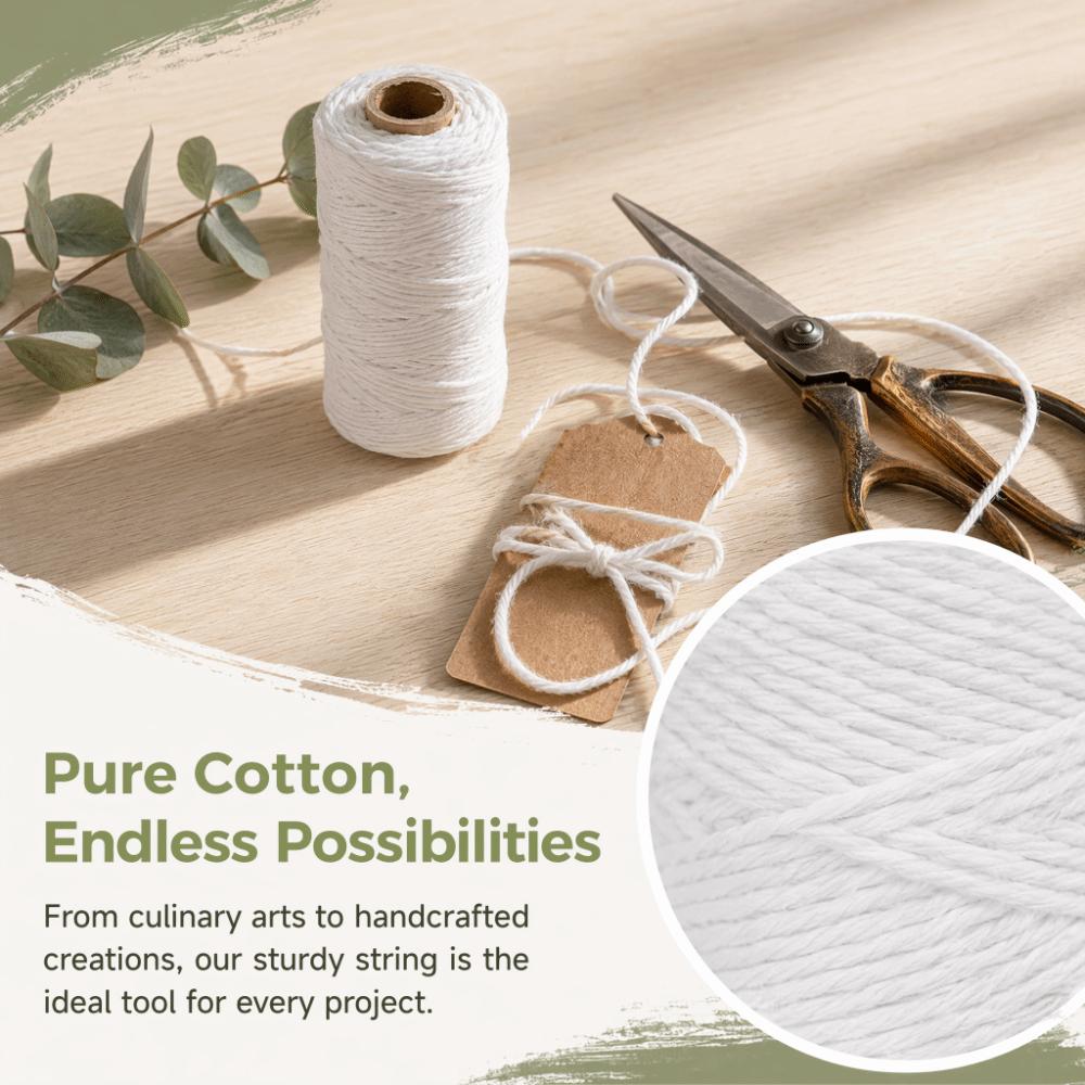 3Pcs 984 Feet Length Macrame Cord Soft Texture Packing String Cotton Twine  For Gift Wrapping