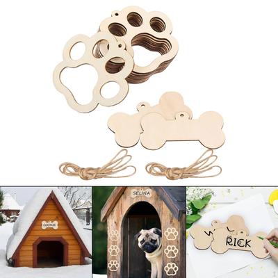 22x Paw Shaped Wooden Cutouts Embellishments for Painting DIY Crafts Hanging Signs Unfinished Wood
