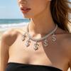 European And American Jewelry, Hollow Rhinestone Dollar Necklace, Hip-Hop Fashion Pendant, Neck Chain, Collarbone Chain, Unisex.