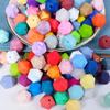 TX49 10Pcs 14mm Hexagon Solid Color Silicone Beads Jewelry DIY Necklace Bracelets Keychain Trend Handmade Accessories Jewelry