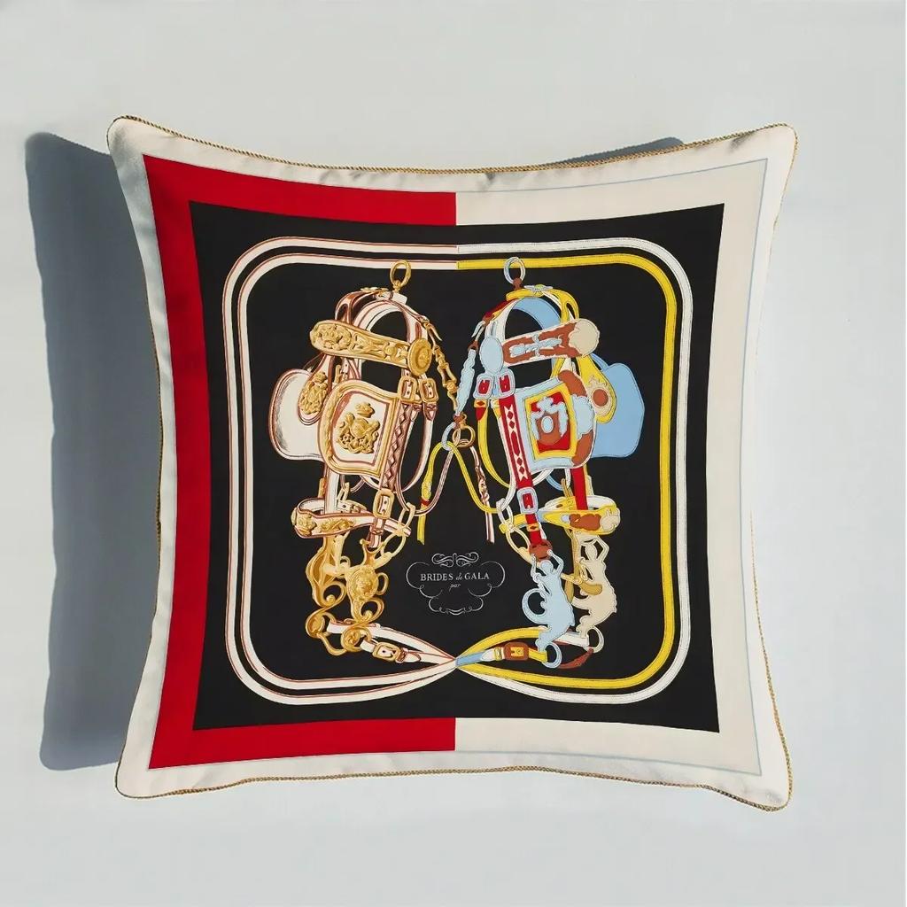 40/45/50/60cm Throw Pillow Polyester Cushion Cover Print Palace Rose Horse Pattern Sofa Couch Pillows for Home Decor Pillowcase