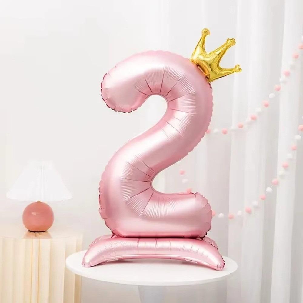 42 Inch Digital Balloon Aluminum Foil Girls Birthday Favor Jumbo Number Balloon Wedding Party Ballons Pink Crown Balloons
