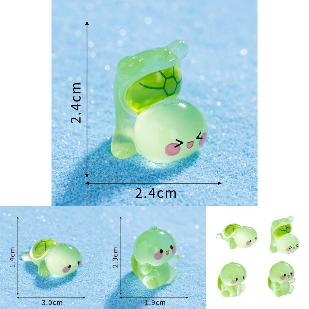 Night Glow Turtle Resin Craft Figure With Moss For Desktop Decoration And Aquarium Setup