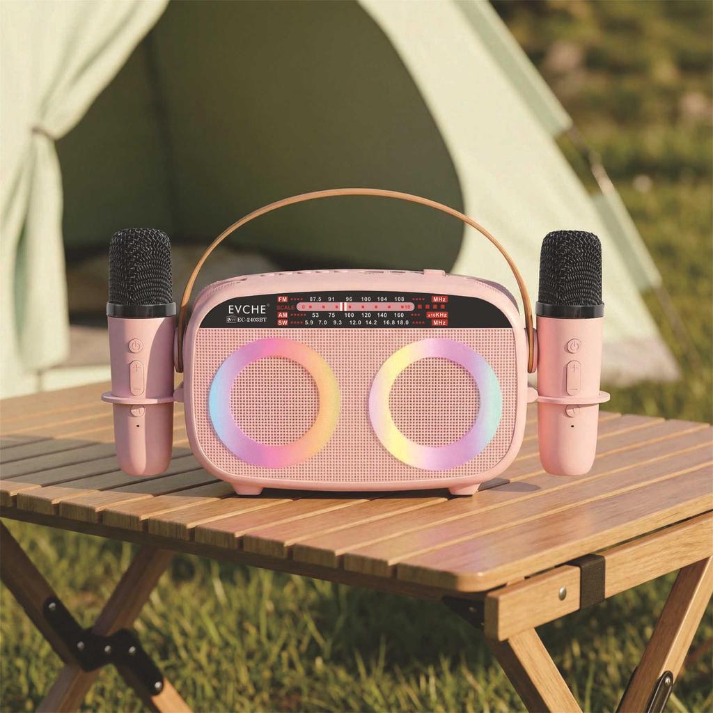 Portable Full-Band Bluetooth Speaker with Dual Microphones and K Song Feature