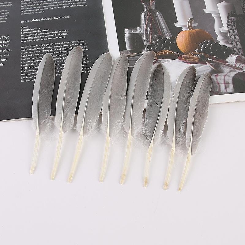 100Pcs Blue Goose Feathers 10-15cm Natural Dyed Feather for Wedding Decoration Party DIY Crafts Halloween Costume Supplies