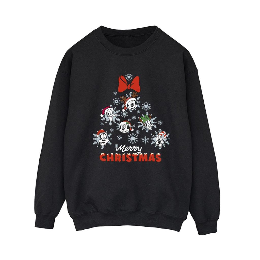 Disney Womens/Ladies Mickey Mouse And Friends Christmas Tree Sweatshirt