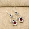 Biżuteria z czerwonego granatu, kolczyki ze srebra próby 925, ręcznie robione kolczyki z kamieni szlachetnych na Dzień Pamięci