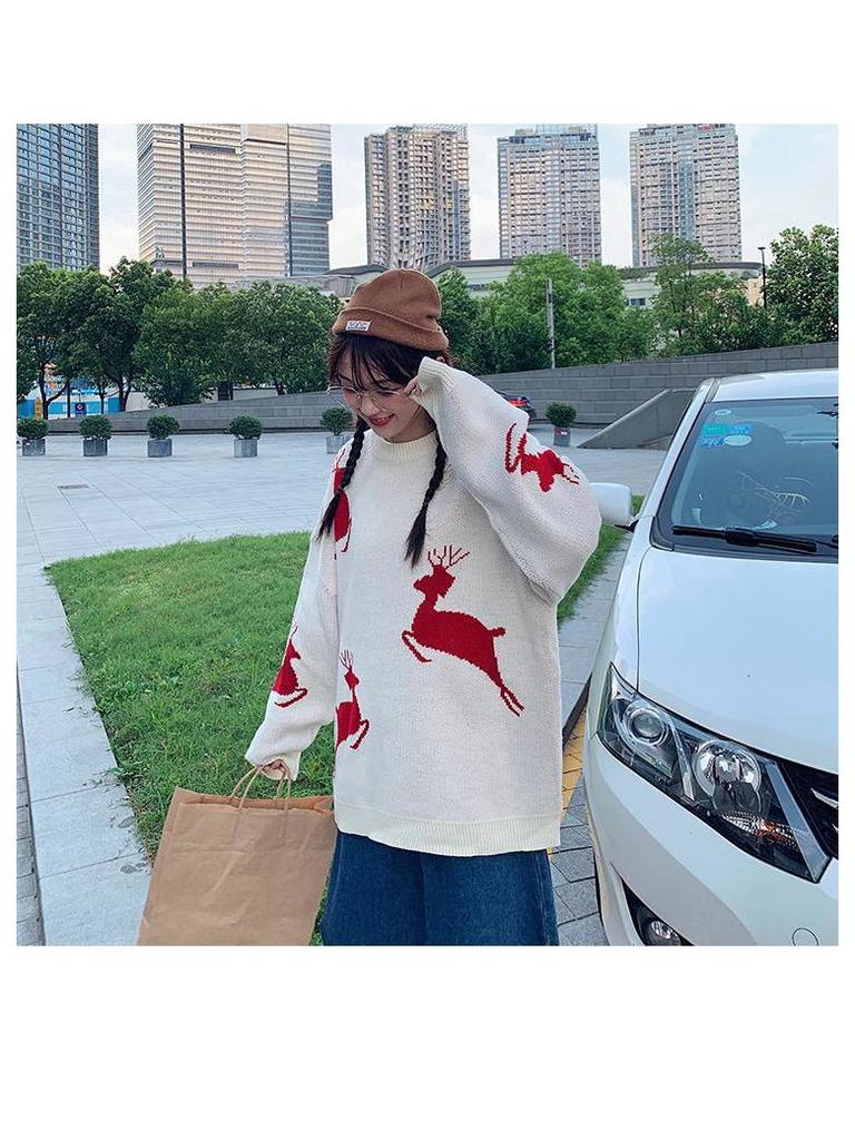 Hong Kong Style Couple Autumn Sweaters - Trendy Korean Loose Fit Lazy Pullover Knit for Men