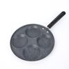 4-Hole Cast Iron Nonstick Mini Frying Pan Eggs Dumplings Pancakes Breakfast Set