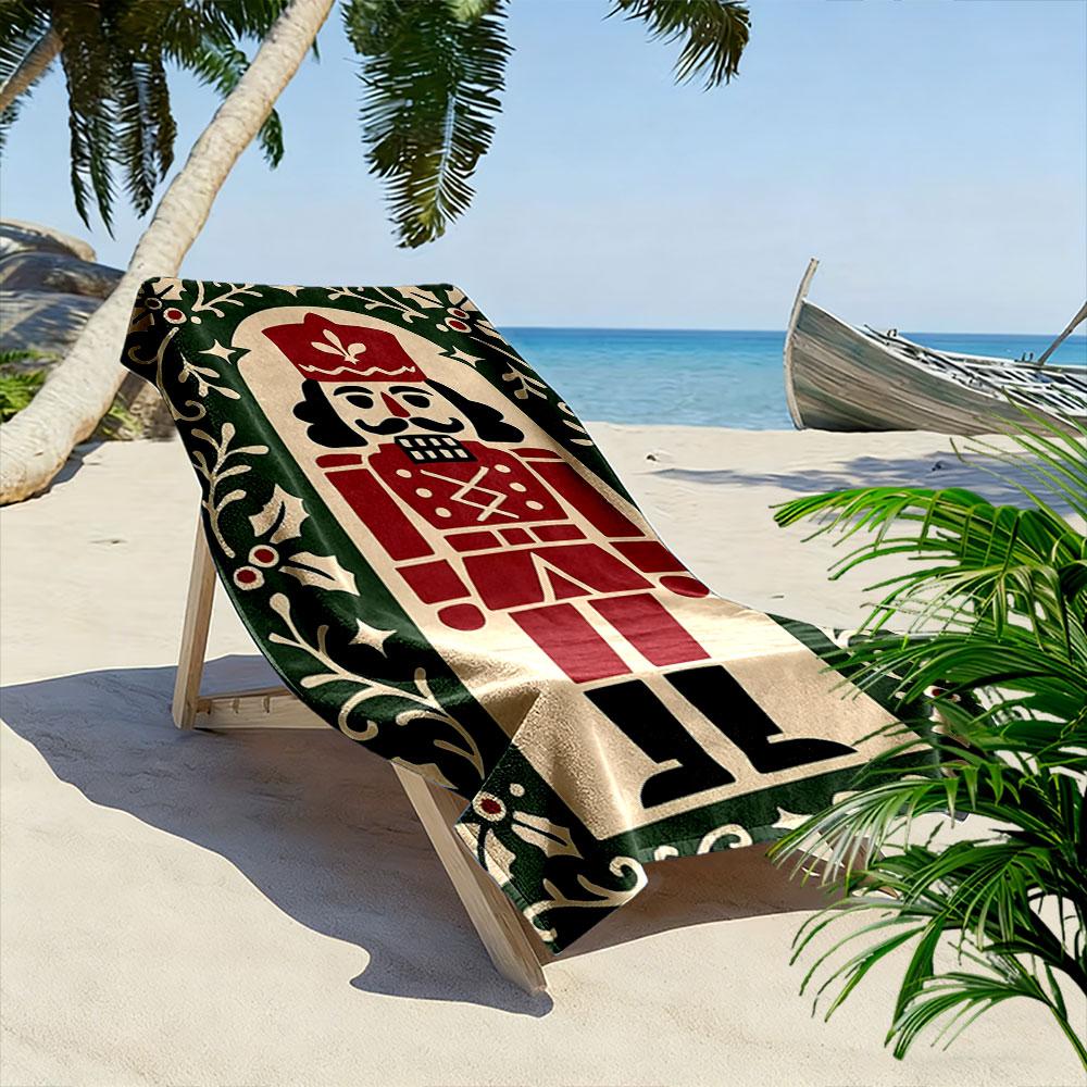 Regal festive soldier charm Print beach towel, quick drying, suitable for travel, outdoor sports, jogging, the beach and swimming, gift