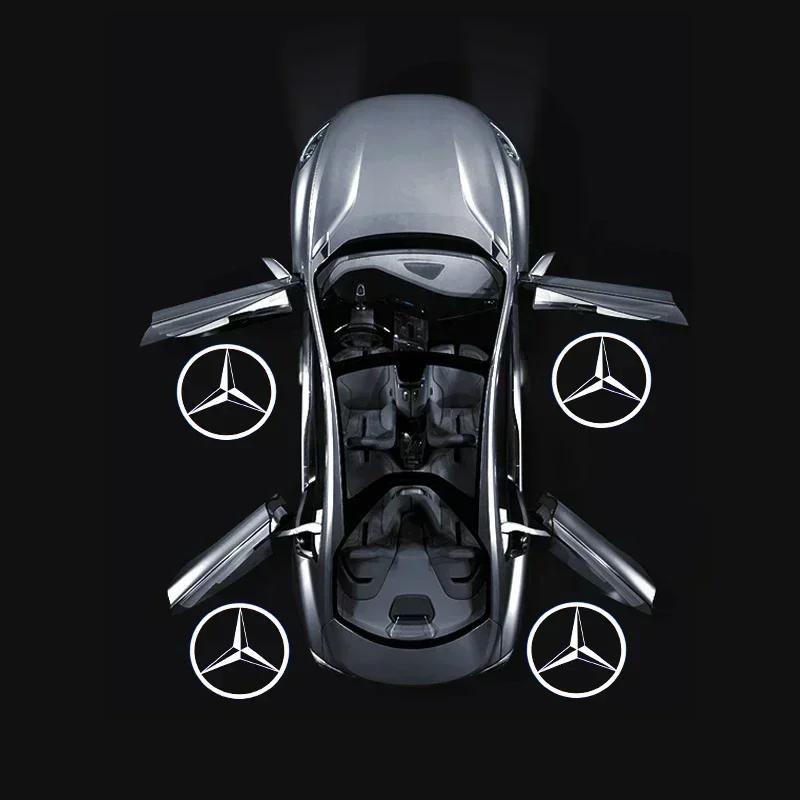 FFYE5 Car Door Projector Lamp LED Welcome Lights Mercedes Benz GT W203 W204 W221 MABACH S Class C207 A207 W240 W210 W209 W208