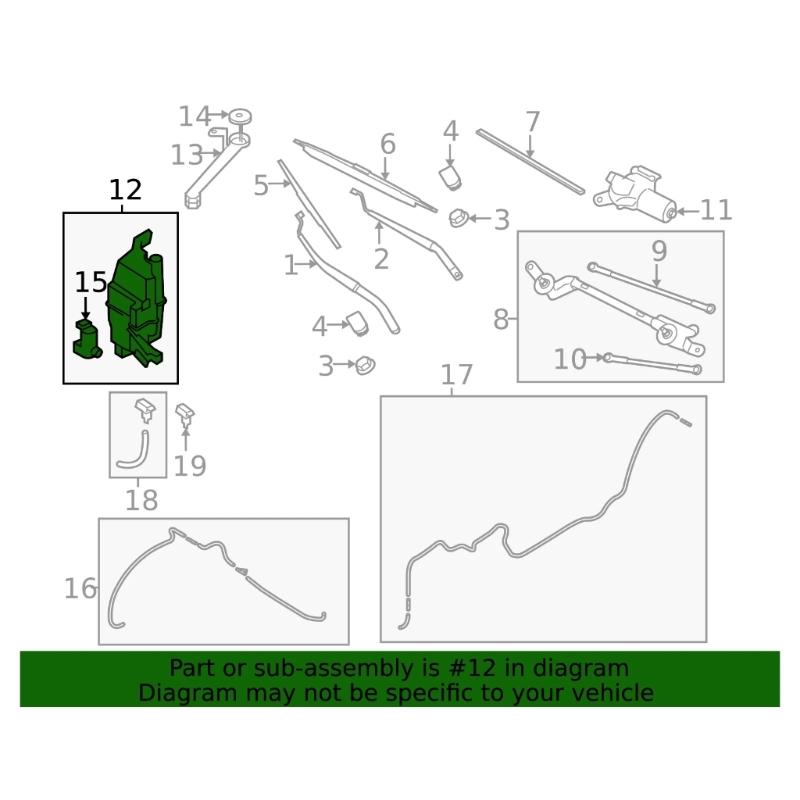 Universal Fit Windshield Washer Tank Reservoir 28910-6FP0A 28910-6FL0A NI1288184 Large 2.5L Capacity Easy Monitoring