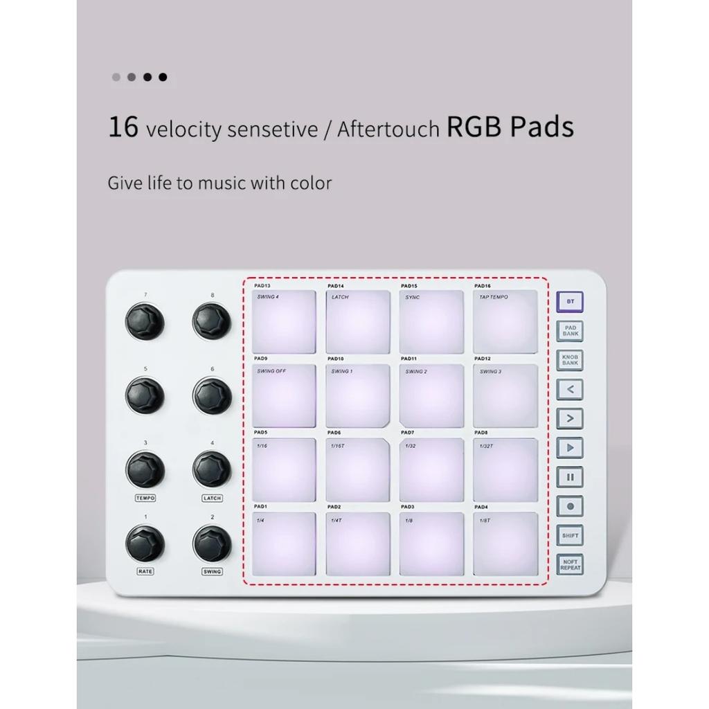 SMC-PAD Wireless MIDI Controller Suitable Percussion Keyboard USB-C Interface Portable Design Small MIDI Pad
