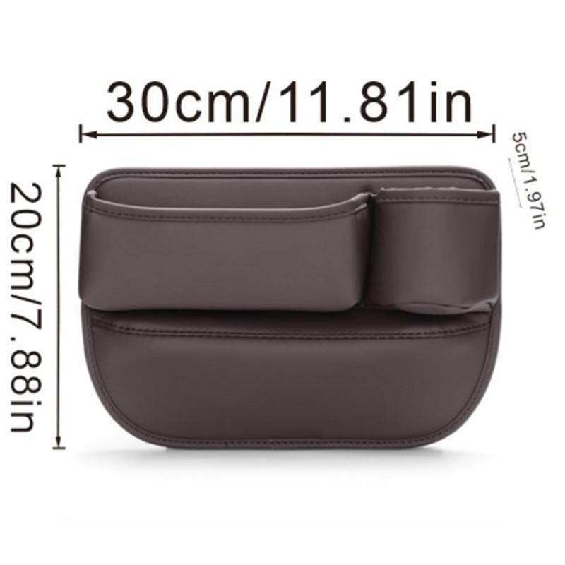 Autositz-Spalt-Organizer Multifunktionale Konsolen-Spaltfüllung Seiten-Aufbewahrungsbox mit Getränkehalter Kleinkram-Aufbewahrungstasche Zubehör