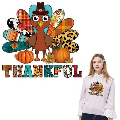 Bügelbilder zum Aufbügeln, Truthahn, Kürbis-Patches, A-Level, waschbar, Hoodies, Tops, DIY, Thermopresse, Vinyl, Thermopatches, Kleidung