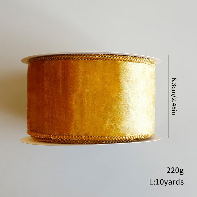 Ribbon Christmas Velvet With Solid Color Design For Scrapbooking And Gift Decor