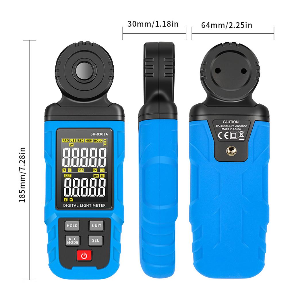 Light Meter Digital Illuminance Meter Handheld Ambient Temperature Measurer 0.1 300000Lx Meter Support Data Logging 5