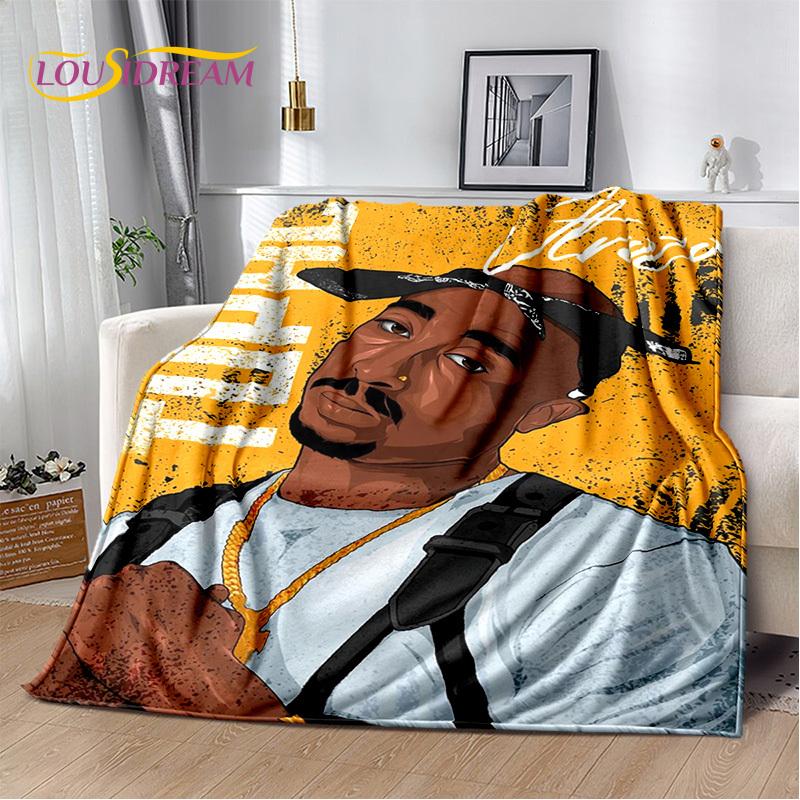 Rapper Eminem Tupac 2pac Hip-Hop Music Rap God Blanket,Soft Throw Blanket for Home Bedroom Bed Sofa Picnic Travel Cover Gift