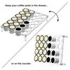Coffee Pod Drawer Storage Holder 24-Slot Storage Coffee Pods Container For Counter Large-Capacity Coffee Pod Storage Rack Flat