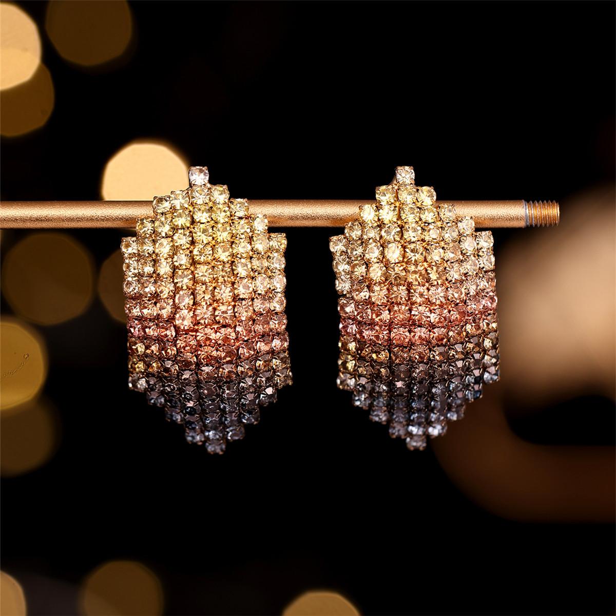 

Простые и универсальные геометрические серьги со стразами, женские роскошные серьги в стиле нишевого дизайна, 1 пара