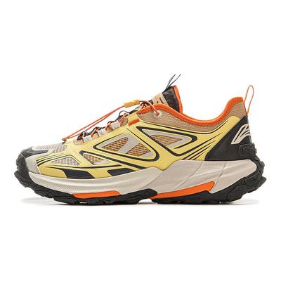Li Ning Yijie 2.0 V2 Bequeme Vielseitige Stoßdämpfende Rutschfeste Abriebfeste Low-Top Wanderschuhe Unisex Wanderschuhe Gelb Braun AHTV001-2