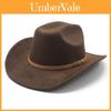 Tibetan Style Fedora Hat With Brim Sunshade For Men And Women In Suede Fabric