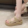 22 spring and summer new platform sandals sports style one-character open-toe sandals tide