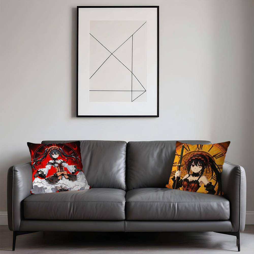 Date A Live Tokisaki-Kurumi Anmie Kuddfodral Bilkastkuddefodral För Soffa Bil Julklapp 40x40cm 45x45cm