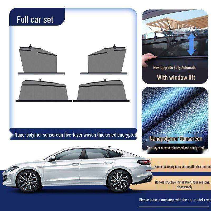 Retractable Car Side Window Blackout Curtain - Thick Sunshade & Heat Insulation Privacy Screen Triangle Window 2 Pieces [Specify Model + Year]