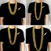 Set of 2 Durable Plastic Gold Chain Necklace Lightweight Neck Chain Comfortable