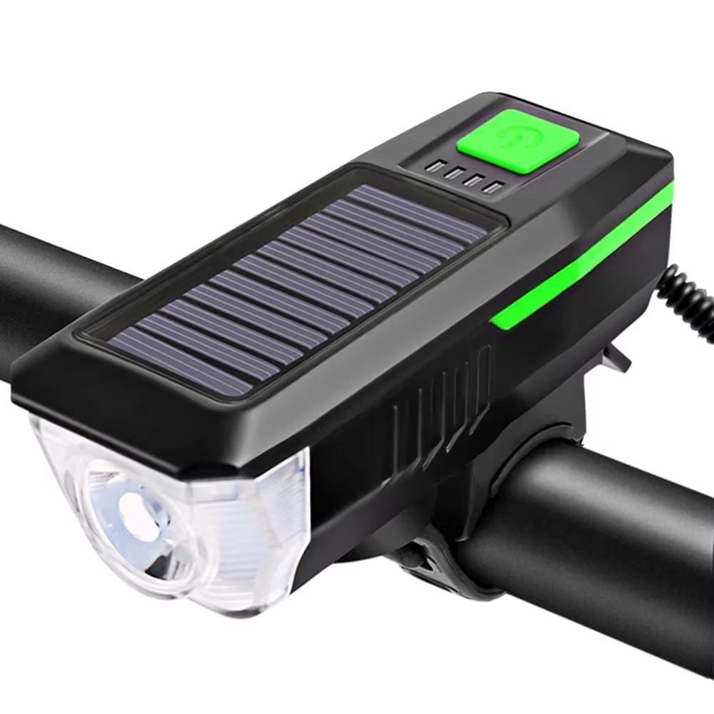 3 Modes Solar Bicycle Light Power Display Bike Front Lamp Mountain Road Bike Front Lamp  Work