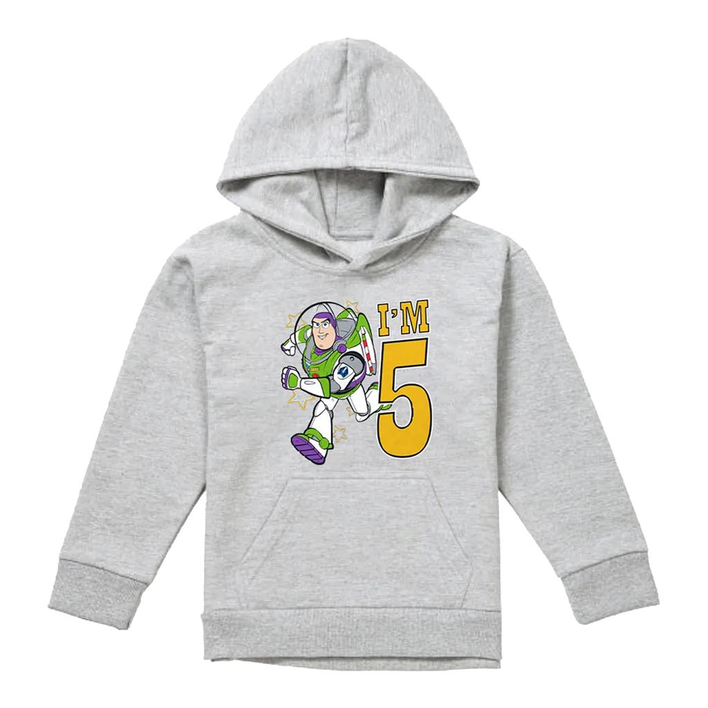 Toy Story Childrens/Kids I´m 5 Buzz Lightyear Heather Birthday Pullover Hoodie