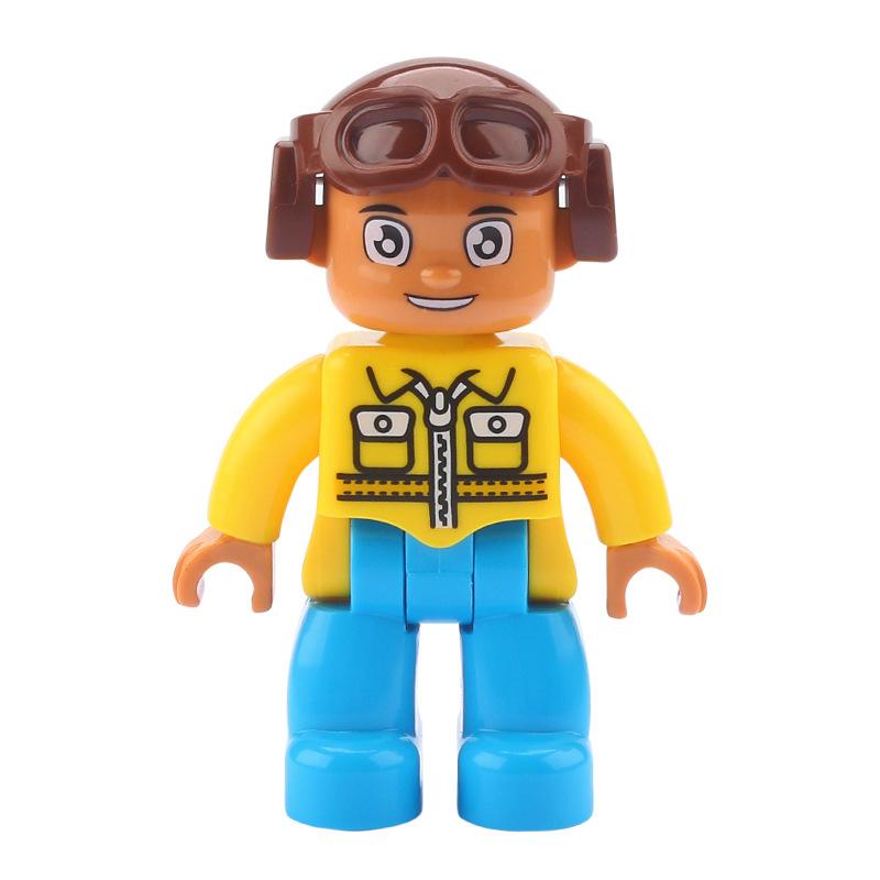 Big Building Blocks Boy Girls Family Policemen Figures Doll Compatible Duplos Children Kids Self Locking Bricks Assemble Toys