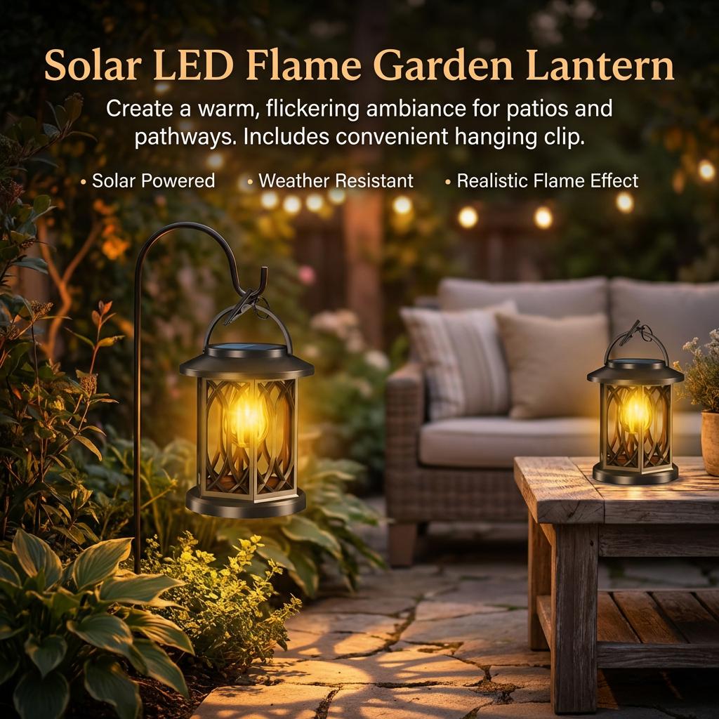 Solar Powered Flames Light Outdoor Garden Decor LED Waterproof Design For Yard Pathway