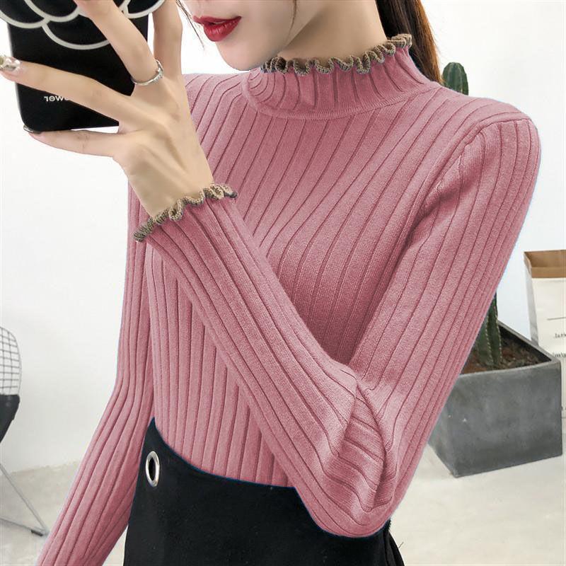 

Свитер с полуводолазкой, трикотажная базовая блузка, женская, короткая, облегающая XL