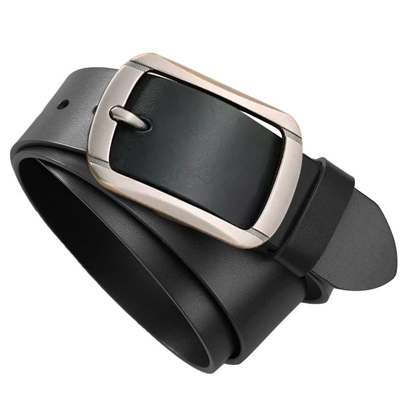 Men's Belt Retro Business Trend Pin Buckle Cowhide Belt Casual Versatile Young and Middle Aged Trousers