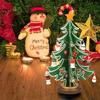 Tabletop Wooden Christmas Tree Advent Calendar, 24-Day Countdown Calendar with 24 Mini Hanging Ornaments, DIY Holiday Desk Decoration (30cm)