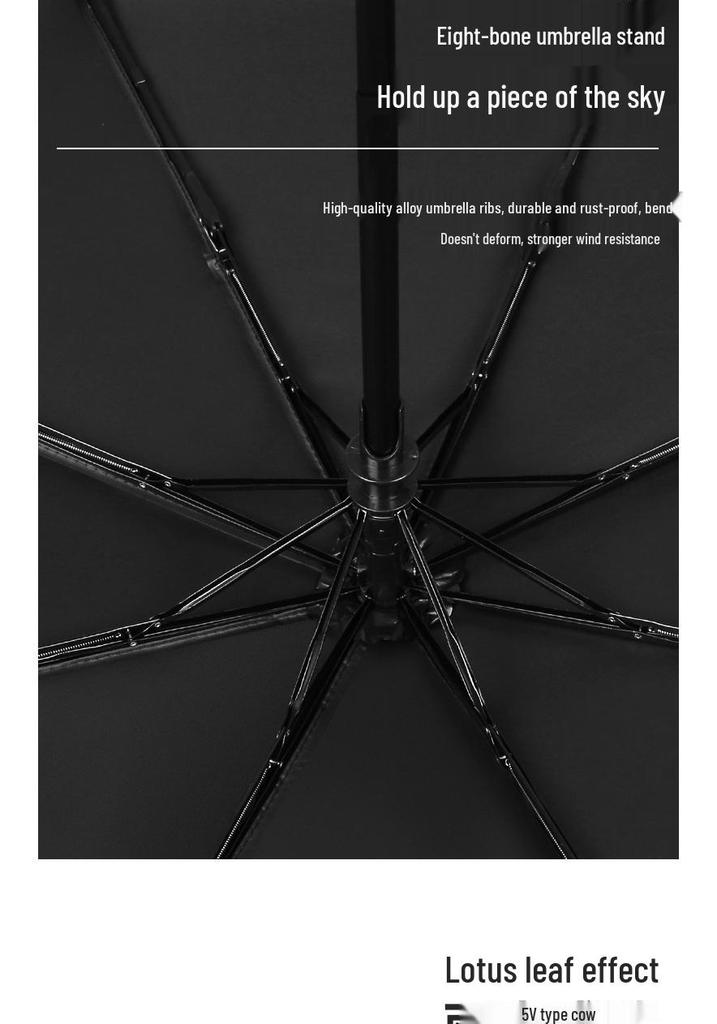 Premium Automatic Anti-UV Folding Umbrella with Dual-Use Sun and Rain Protection and Customizable Logo.
