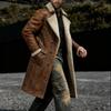 European Men's Retro Brown Suede Long Coat - Autumn/Winter Warm Jacket