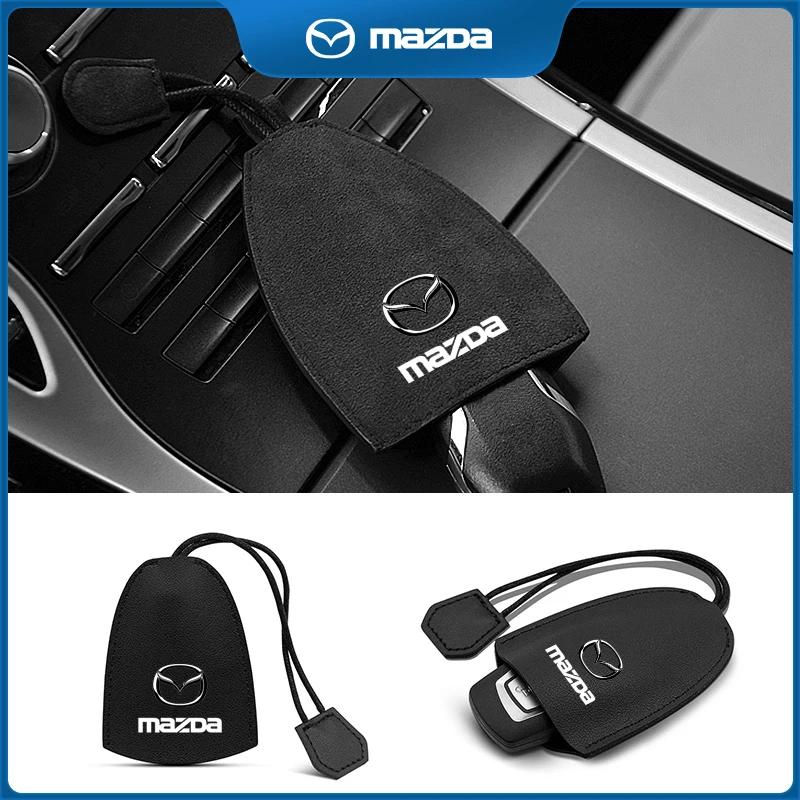 Leather Car Key Case Cover Shell Car Keychains For Mazda Speed MS 2 3 5 6 7 323 RX8 Axela Atenza CX-3 CX-4 CX-5 CX-8 Accessories