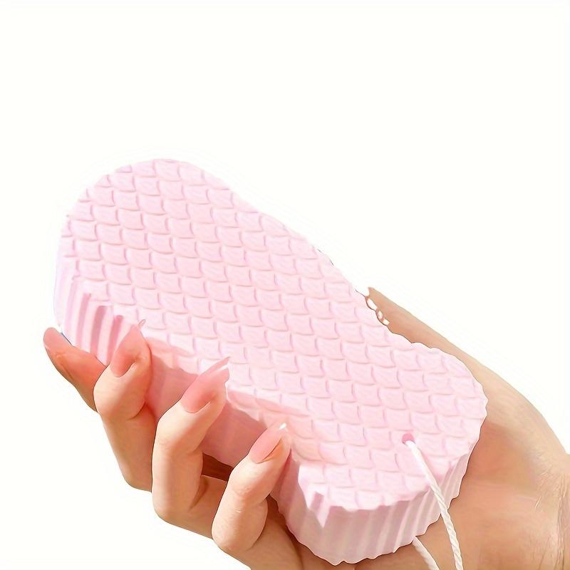 Nordic Style Exfoliating Bath Sponge, Dual-Sided Scrubbing Tool, Travel Portable Shower Brush, Suitable for Baby & Mom