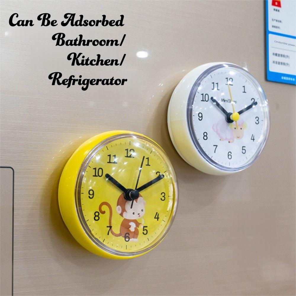 Mini Sucker Wall Clock Bathroom Anti-Fog Waterproof 7cm Kitchen Toilet Living Room Waterproof Small Quartz Table Sucker Clock
