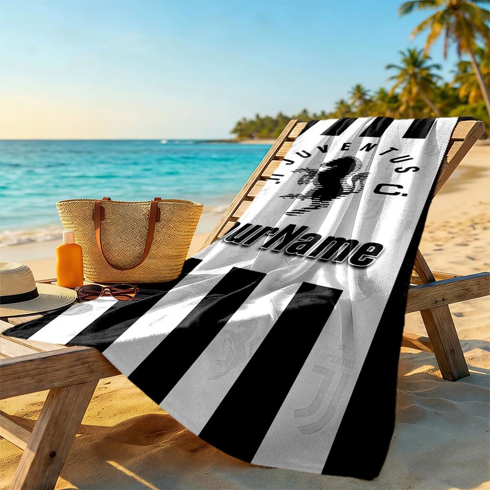 Juventus Customizable Name Beach Towel Super Soft & Absorbent Suitable for Sports Travel Swimming Yoga Bathroom Beach And Pool