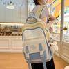 Backpack Large Capacity Student Schoolbag Color Contrast Backpack