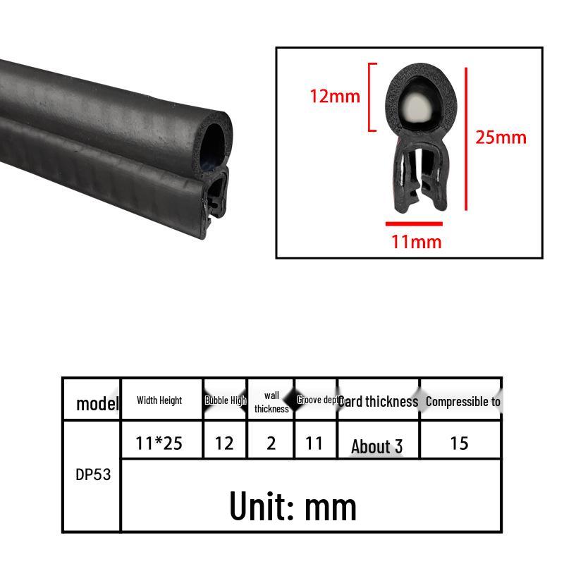 High-Temperature Resistant U-Shaped Rubber Sealing Strip for Dustproofing Electrical Cabinets and Car Doors