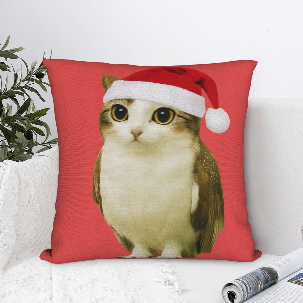 Pillow Cover Internet Famous Meowl Cat Owl Meme  Retro Trendy Pillow Case For Sofa Couch Bed Living Room Pillowcases