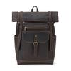 Men's Large Capacity Genuine Crazy Horse Leather Backpack for 15.6" Laptops – Trendy European & American Casual Travel Bag