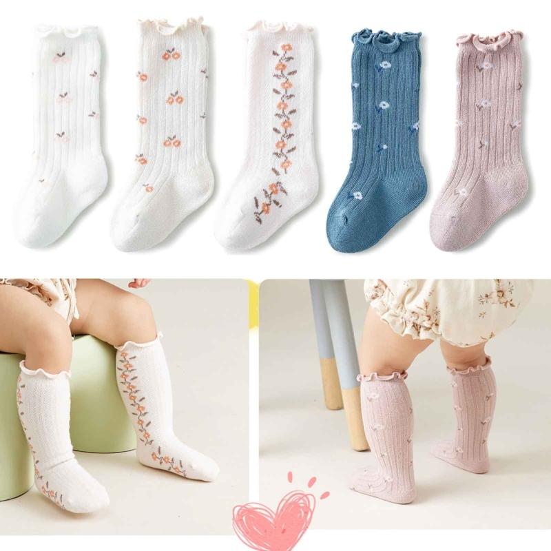 Baby Mittellange Kniesocken Baumwolle Neugeborene Säuglinge Lange Socken Niedlich Bequem Kleinkinder Rüschensocken Neugeborenen Zubehör