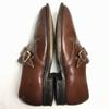 Vintage Desborough Made in England Monk Strap Braun Größe 6.5 / 25.0cm(GEBRAUCHT)
