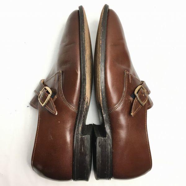 Vintage Desborough Vyrobeno v Anglii Monk Strap Hnědá Velikost 6.5 / 25.0cm(POUŽITÝ)